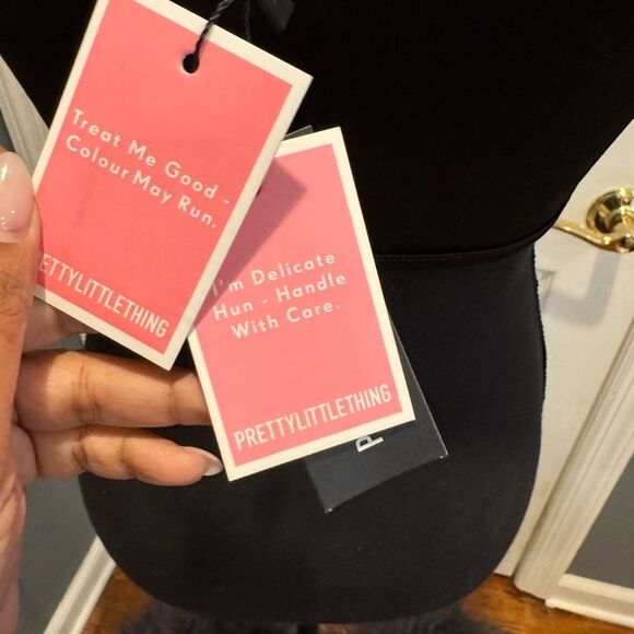 Black Mesh Panel Cropped Corset Bandeau Top in US SIZE 2 - Picture 5 of 10